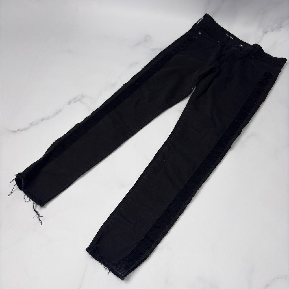 VIntage AG The Farrah Skinny High Rise Ankle Black Size 28 – Velvet Detail